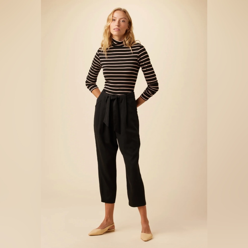 AMOUR VERT NWT Anissa tencel twill pant -black -small